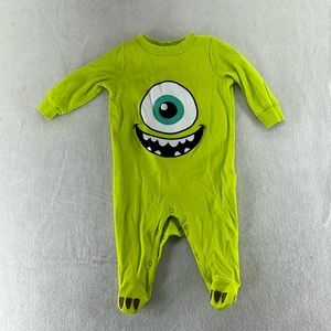 Disney Baby Long Sleeve Onesie Mike Wazowski Monsters Inc Green 3 M 3M Months